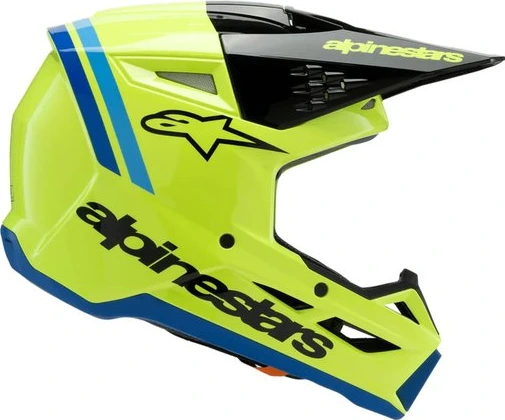 Alpinestars Helmet SM3 Youth Radium Yellow Fluo/Black/Blue, YS 48-49cm