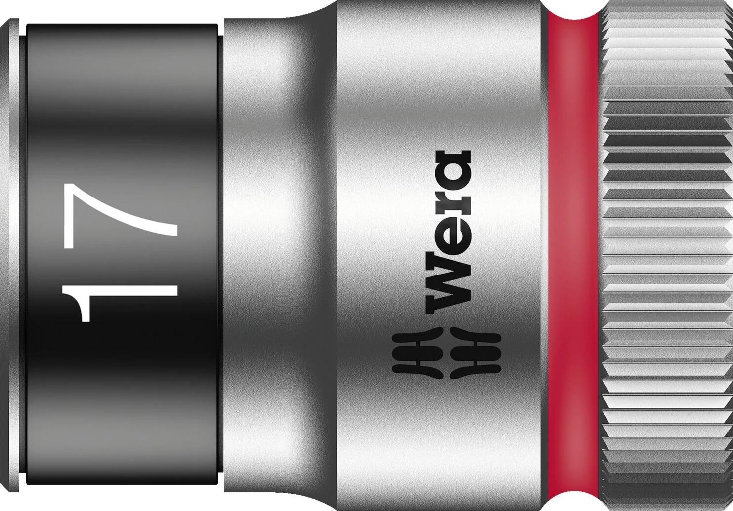 Wera Zyklop 1/2" socket with holding function - Metric 17.0, 17 mm, Chrome