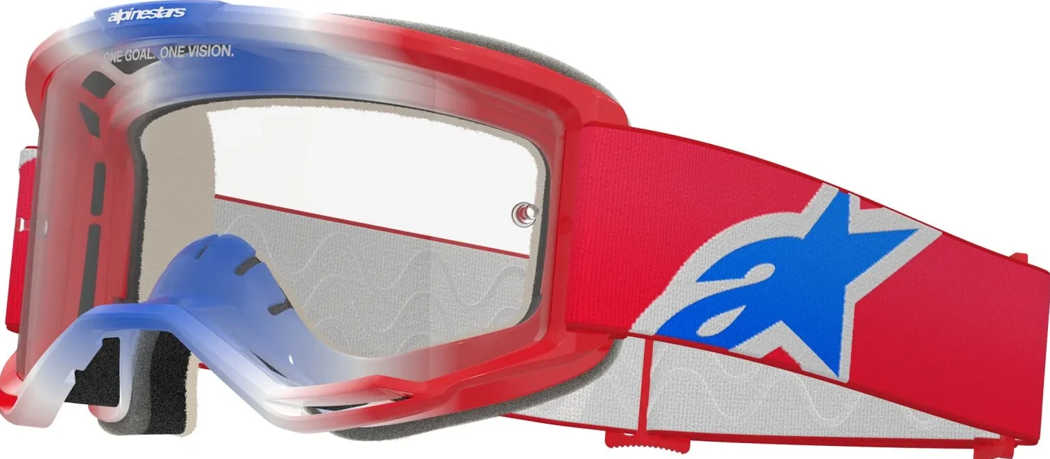 GOGGLE VISION 5 CORP RED/WT/BL CLEAR