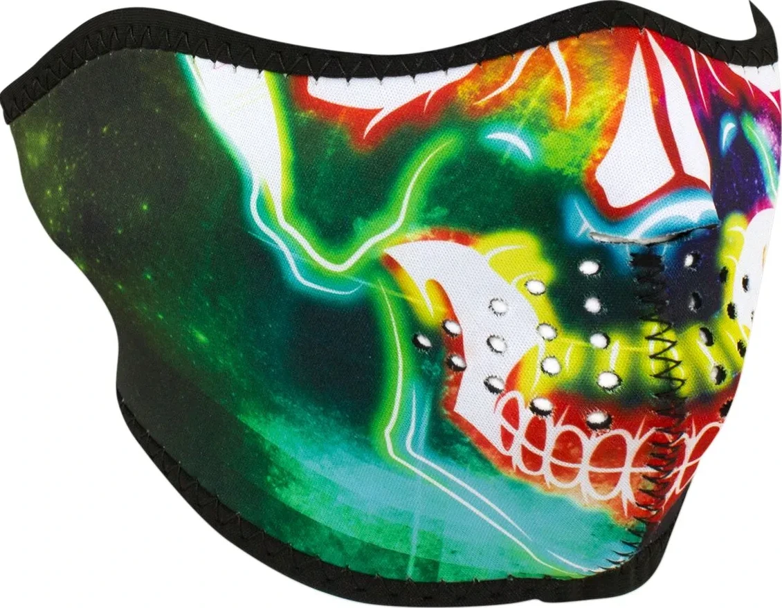 HALF MASK NEON SKULL