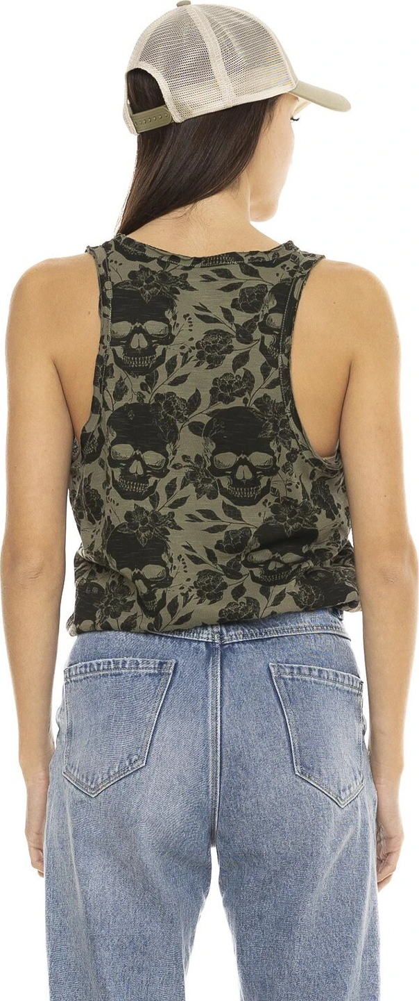 Von Dutch AOP Skull female top, Khaki, XS