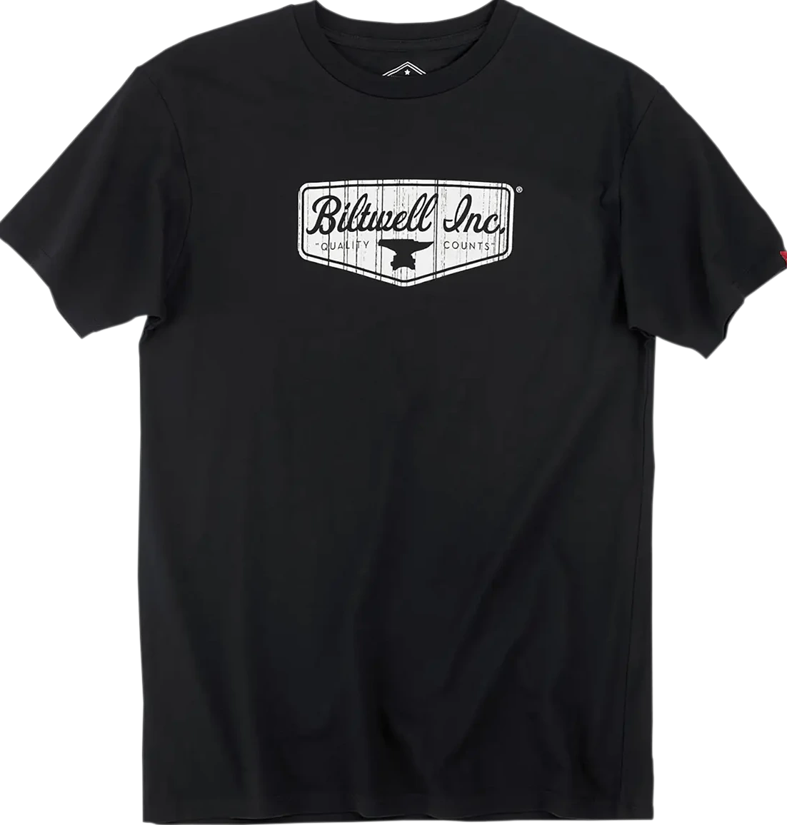 TEE BW SHIELD BLK SM