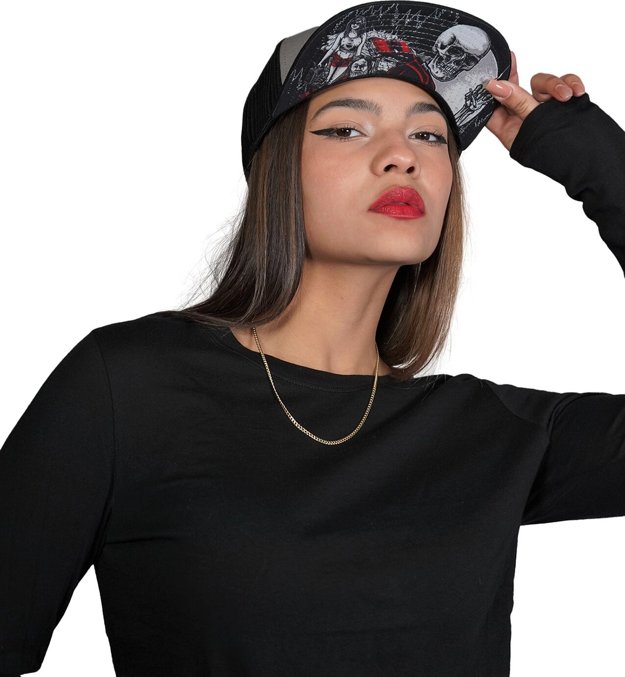 Down-n-Out Bad Example snapback cap, grey, black