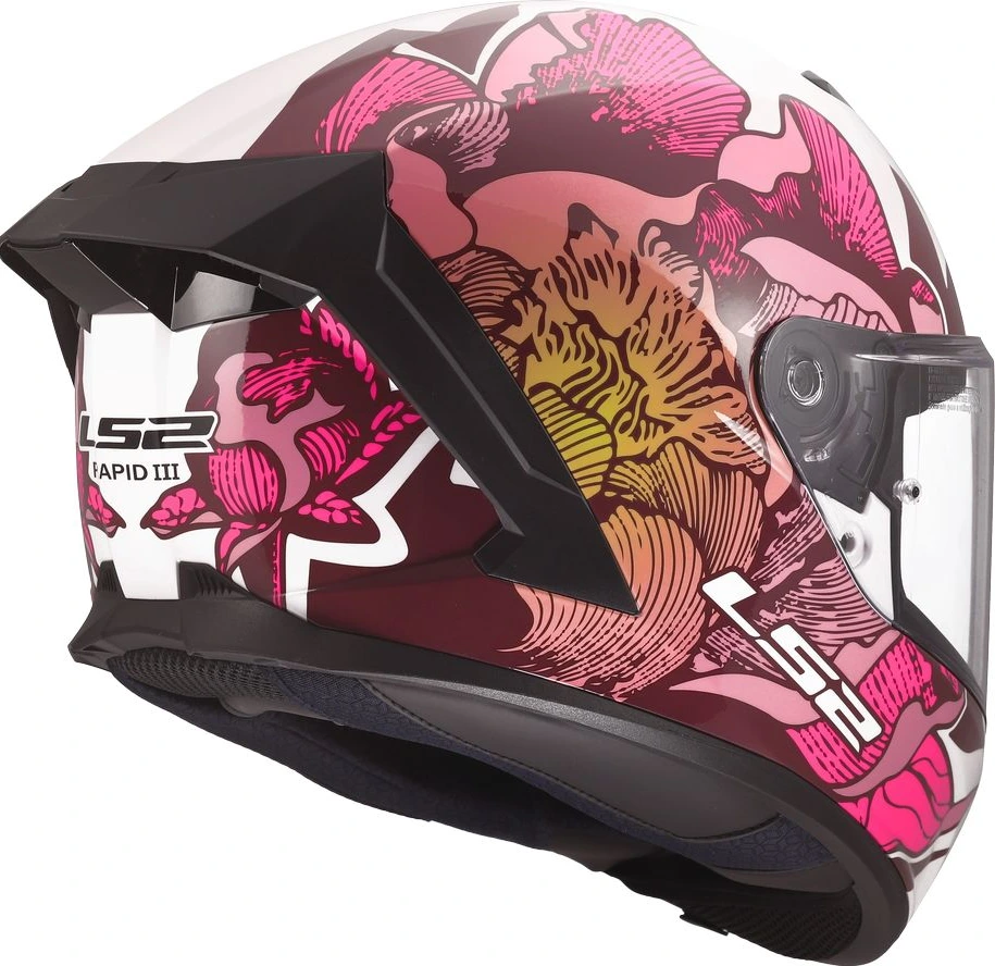 LS2 FF820 RAPID III POPPIES 2 Helmet - White Pink, M