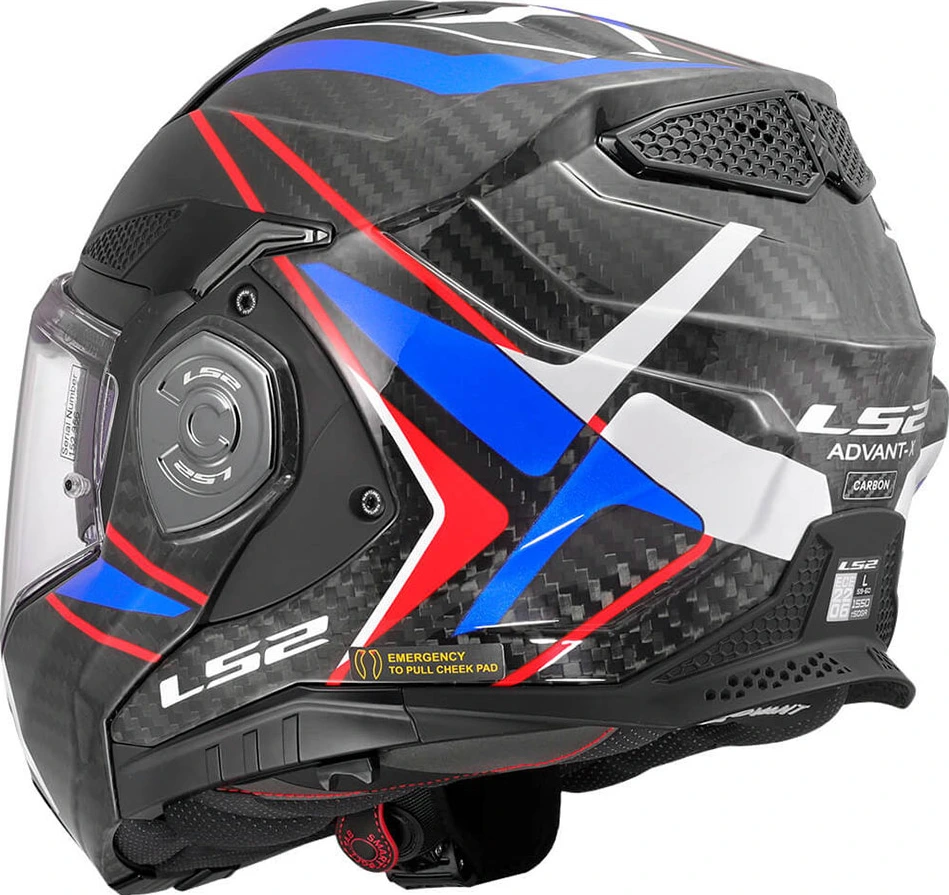 LS2 FF901 ADVANT X CARBON FUTURE II Helmet - XL, White Blue