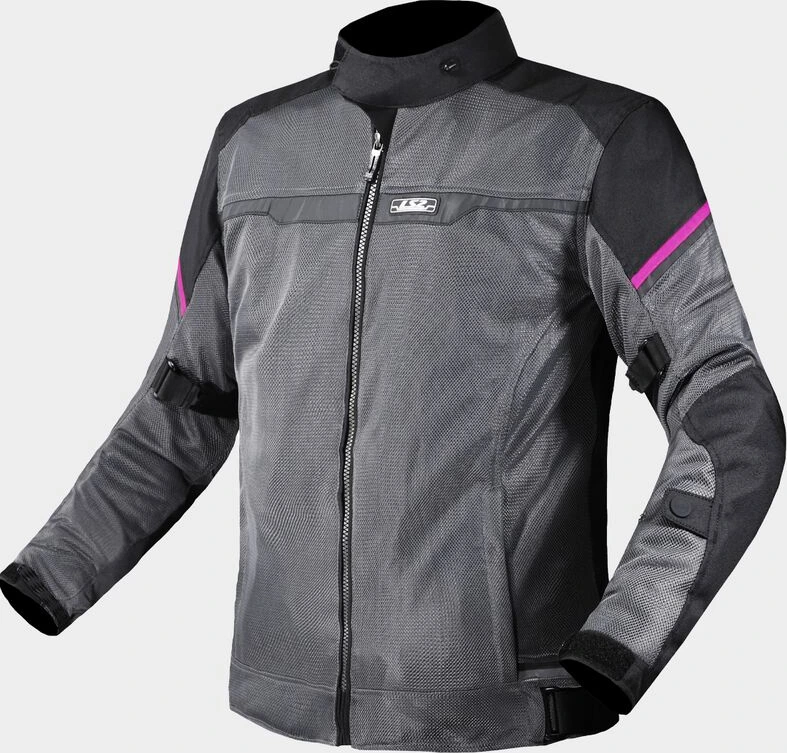 LS2 Riva Lady Jacket - M, Black Dark Grey Pink