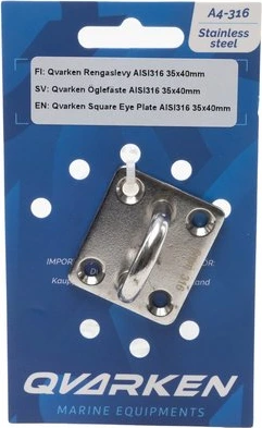 Qvarken Square Eye Plate AISI316 30x35mm