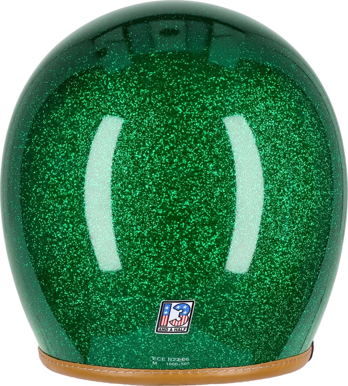 13 1/2 Skull bucket helmet Lucky clover, Green, M, Metal Flake