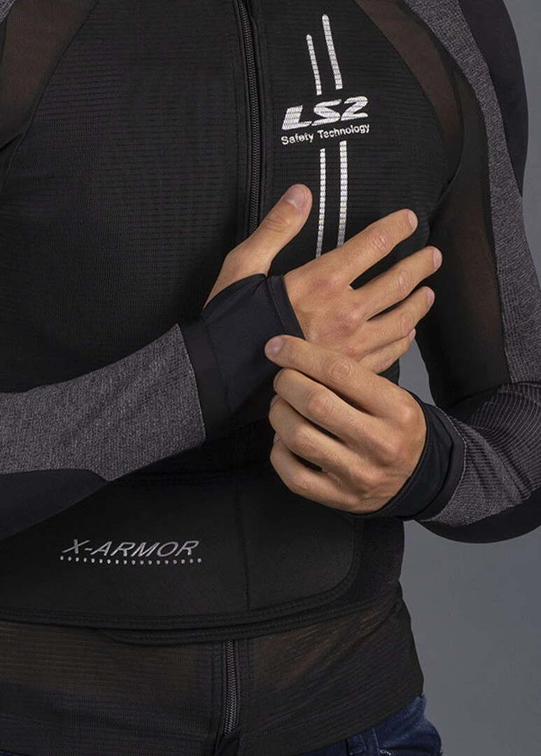 LS2 X-Armor Man Jacket - XS-S, Black Silver