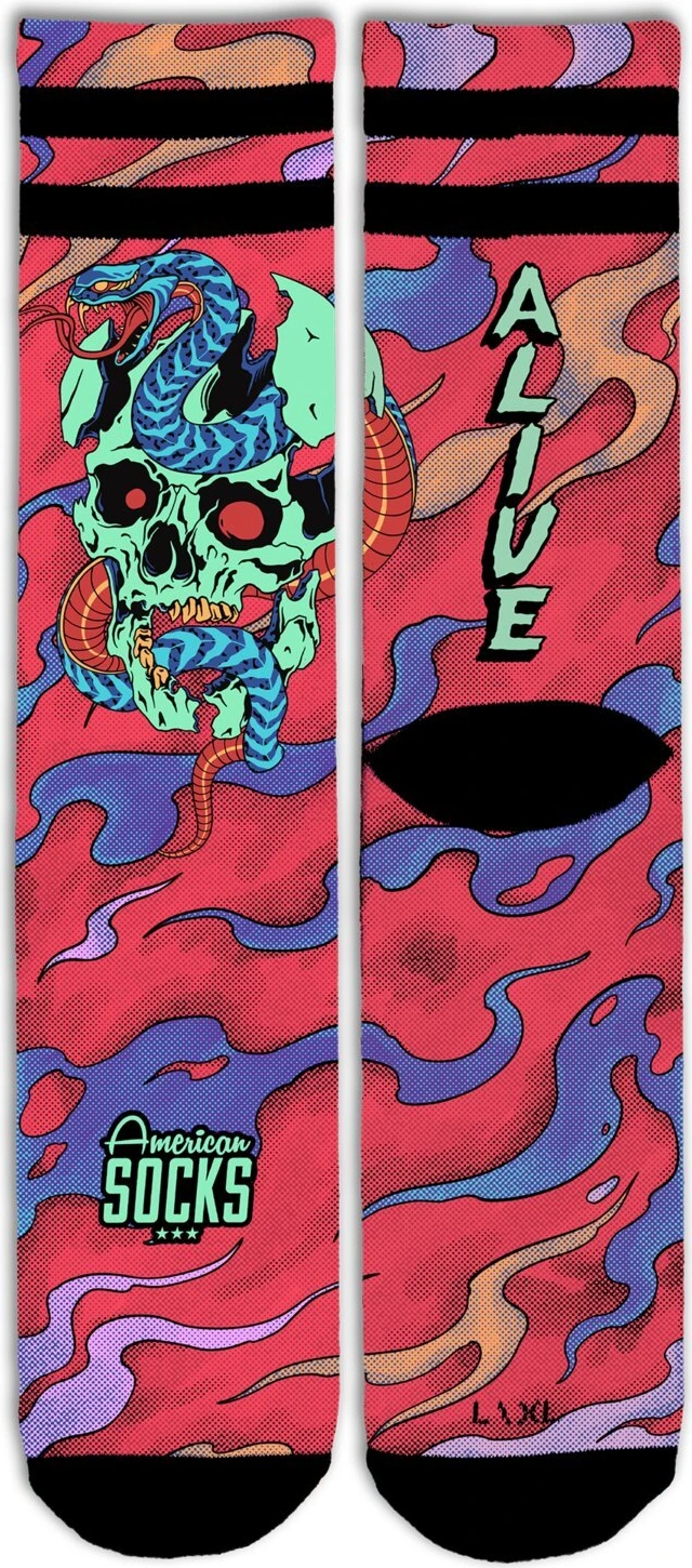 American Socks Dead and Alive Signature socks, Pink, S/M