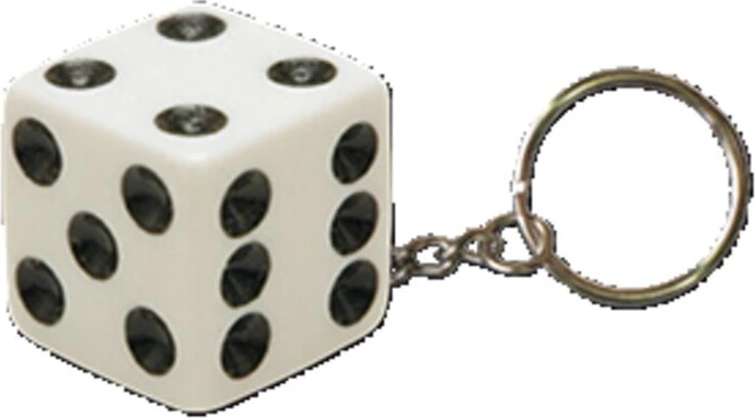 Triktopz Dice key chain, White