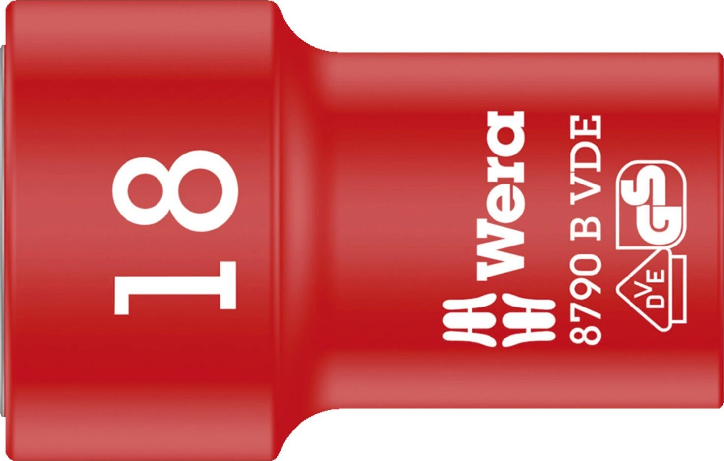 Wera Zyklop drive sockets 3/8" VDE 8790B, Red, 18 mm