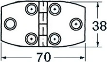 S.S blind hinge 70x38 mm trap