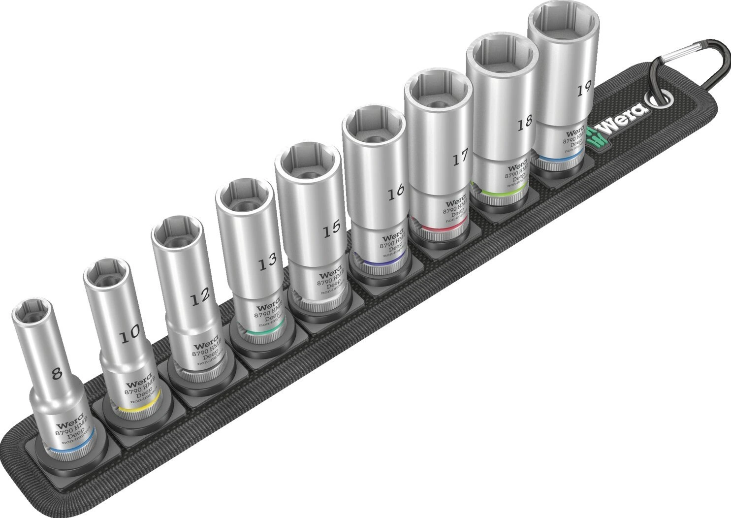 Wera, socket belt with hex deep sockets - Metric, Black