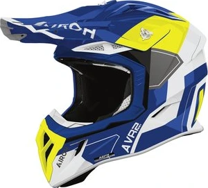 Airoh Helmet Aviator Ace 2 Shield Blue/Yellow gloss, S