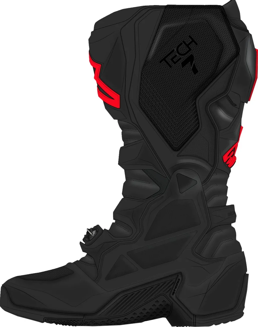 BOOT TECH 7 BLACK/RED FLUO 8