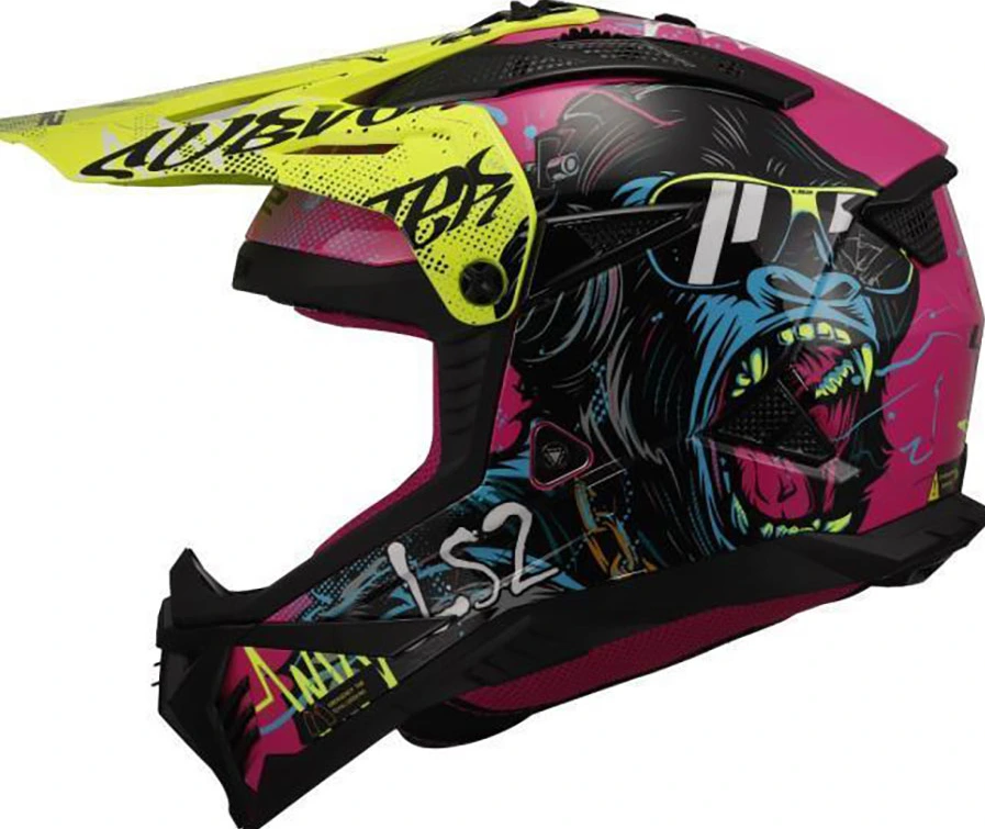LS2 MX708 FAST II GORILLA helmet - Purple H-V Yellow, 3XL