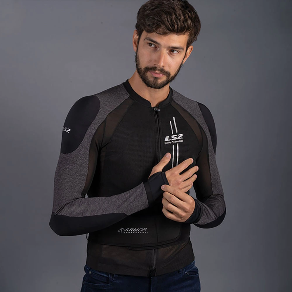 LS2 X-Armor Man Jacket - XS-S, Black Silver