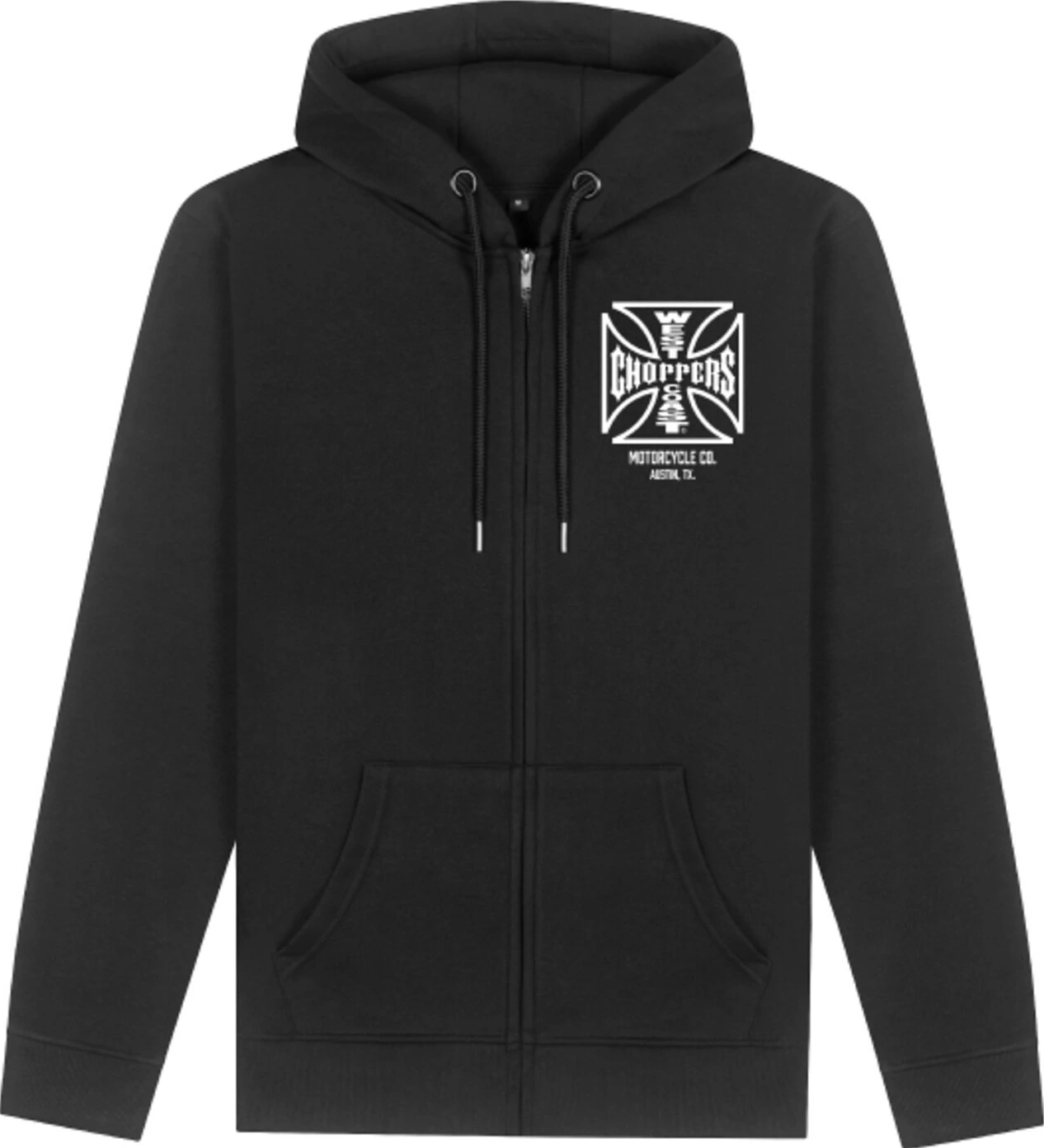 WCC ATX Cross zip hoodie, Black, white, S