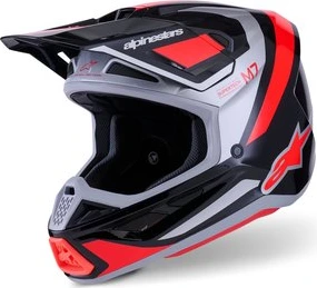Alpinestars Helmet S-M7 Rise Black/Silver/Fluo Red, XS