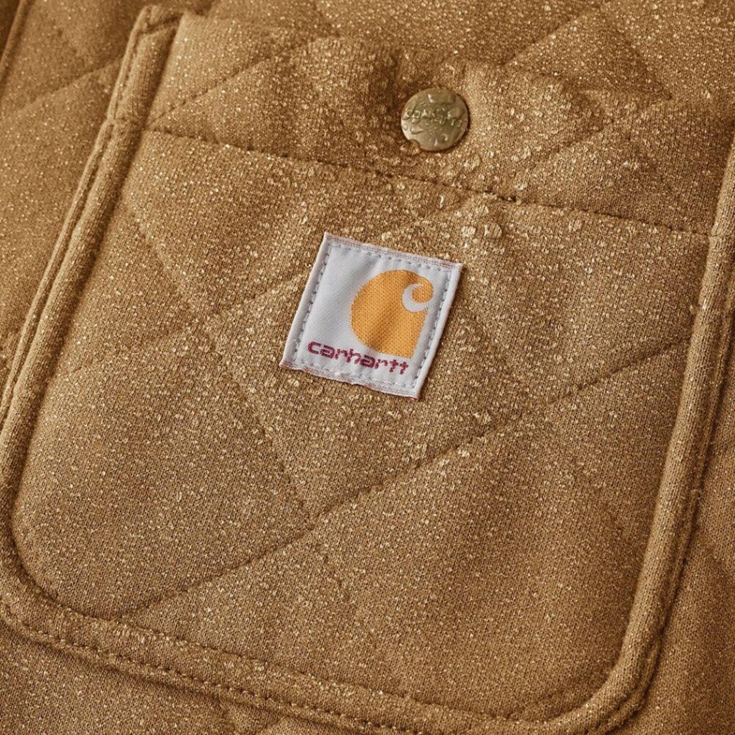 Carhartt Quilted Snap Front shirt, carhartt brown, M