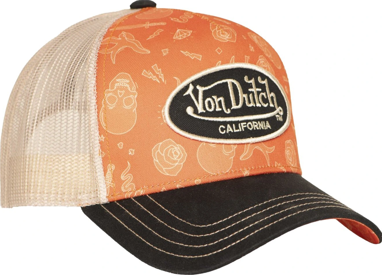 Von Dutch Trucker cap subl, tattoo Orange