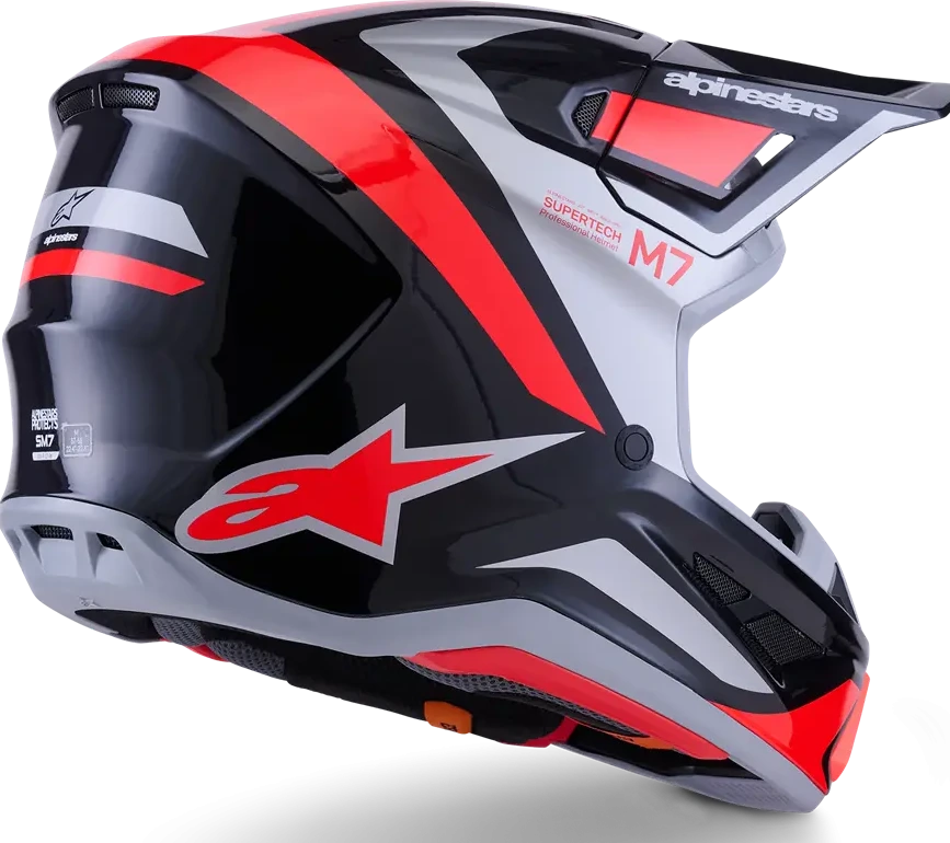 HELMET SM7 RISE BLK/RD/SILV XS
