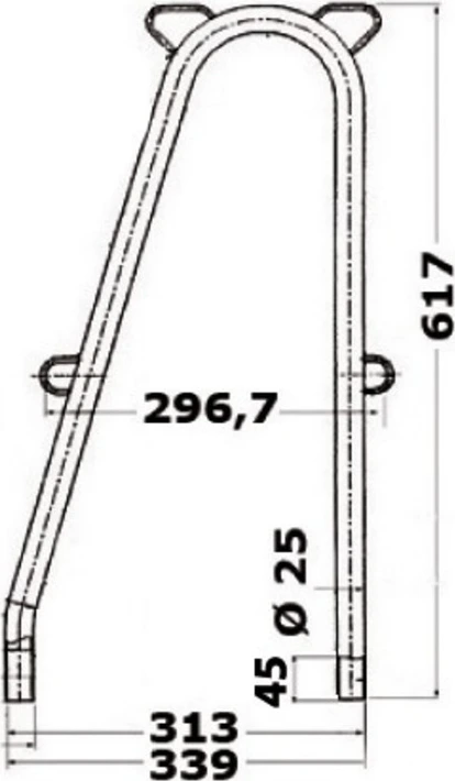 Osculati Double stanchion without stud