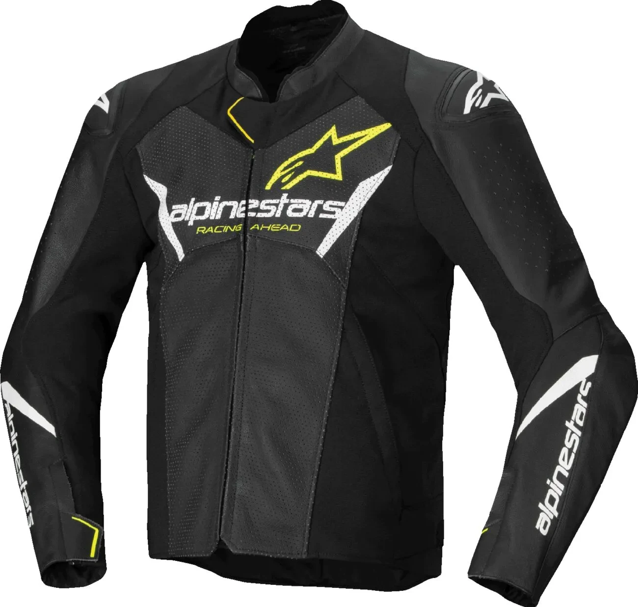 JACKET FSTR V3 AIRFLW LTHR BLK/WHT/YW 48