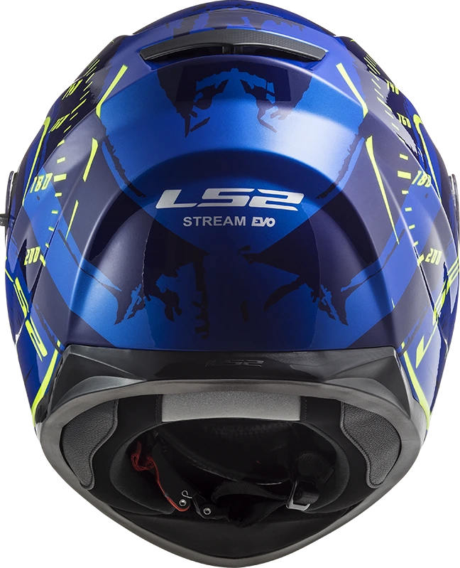 LS2 FF320 STREAM EVO Tach helmet - Gloss Blue Hi-vis Yellow, M