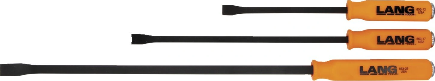 Lang Tools, pry bars. 3-piece set, Orange