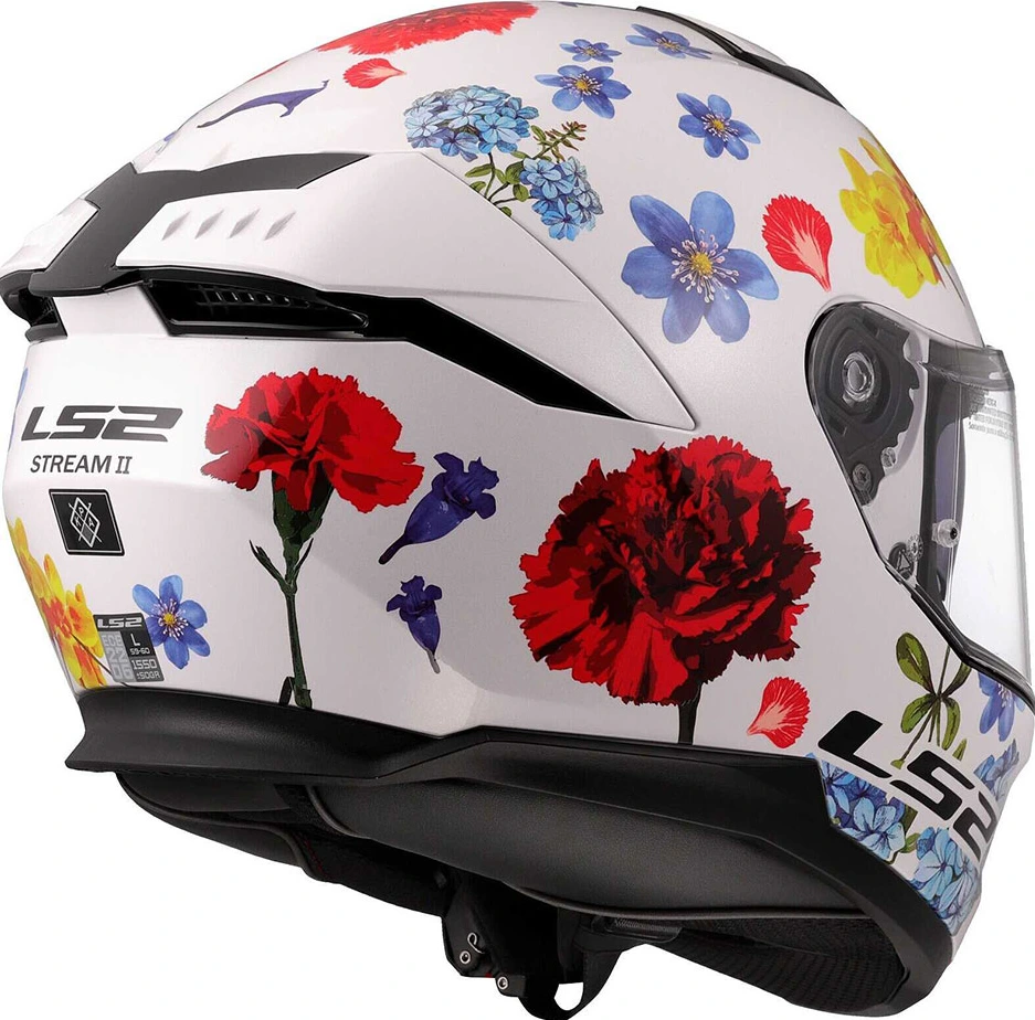LS2 FF808 STREAM II FLOWERS Helmet - S, White