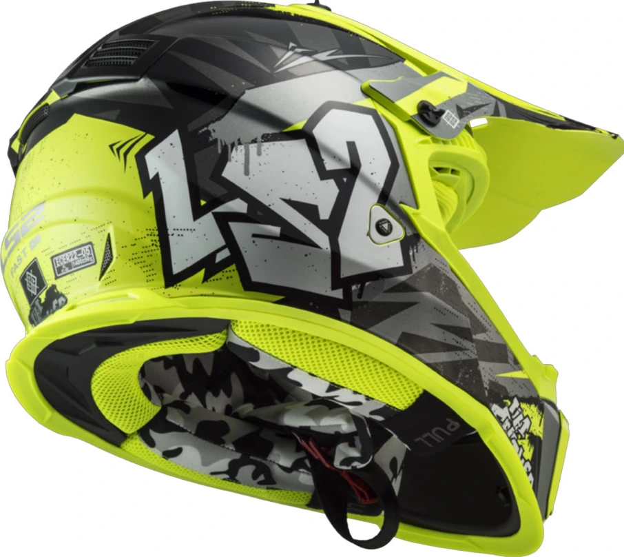 LS2 MX437 FAST II MINI CRUSHER helmet - Black Yellow, S